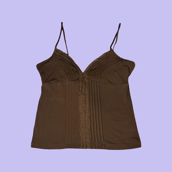 Brown silk cami tank - Picture 1 of 3